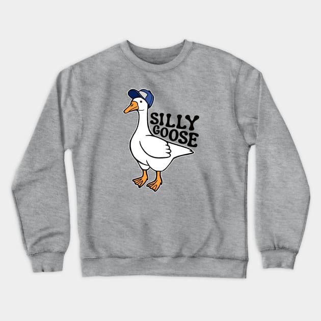 Silly Goose with Baseball Hat Crewneck Sweatshirt by Downtown Rose